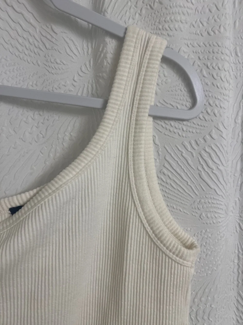 French Connection Cream One-Shoulder Ribbed Tank - Picture 3 of 5